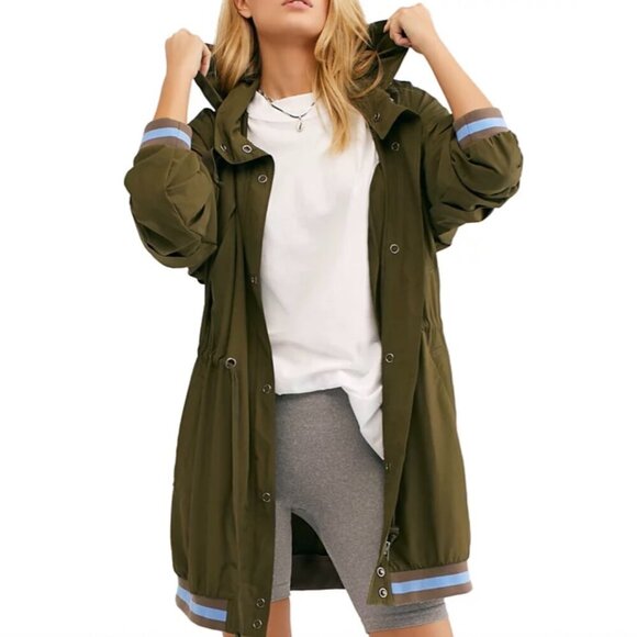 Free People Windswept Windbreaker Lightweight Jacket Long Length Size Small - Picture 1 of 14